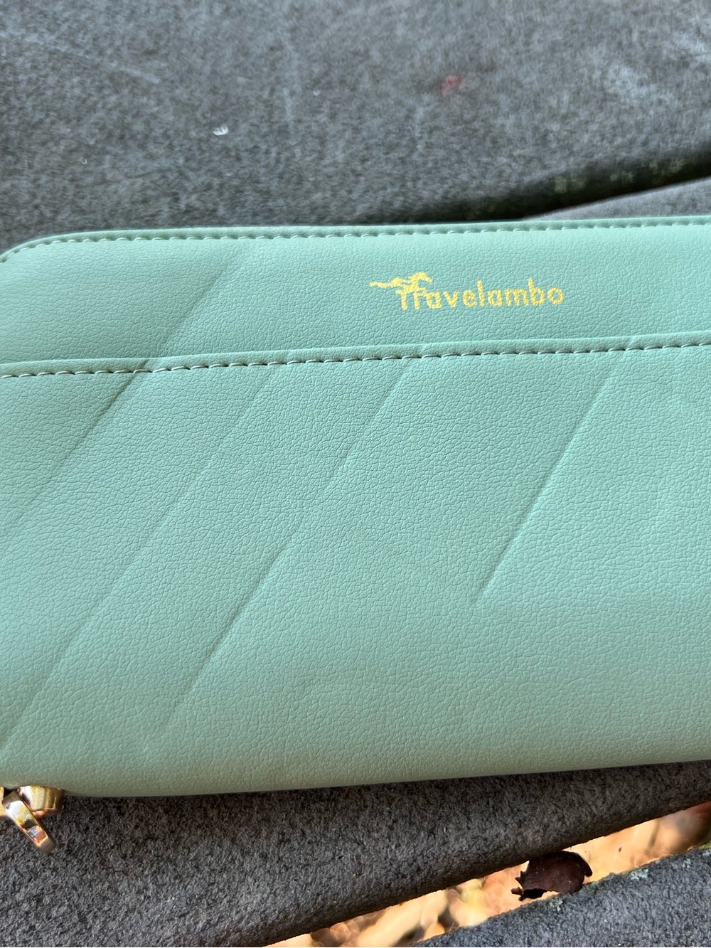 Travelambo Mint Green Women's Wallet with Gold Logo